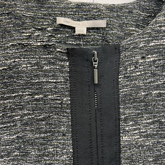 GAP Womens Blazer Size L Grayish with Hints of Gold Full Zip Round Neck NWT - Picture 6 of 9